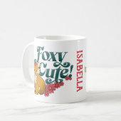花が咲き乱れるかわいいfoxy コーヒーマグカップ (正面左)