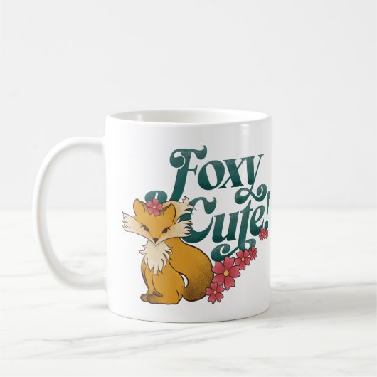 花が咲き乱れるかわいいfoxy コーヒーマグカップ (左)