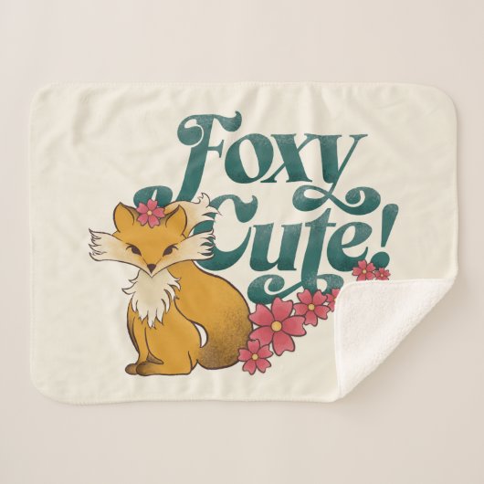 花が咲き乱れるかわいいfoxy シェルパブランケット (正面(横))
