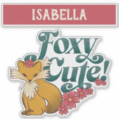 花が咲き乱れるかわいいfoxy シール (正面)