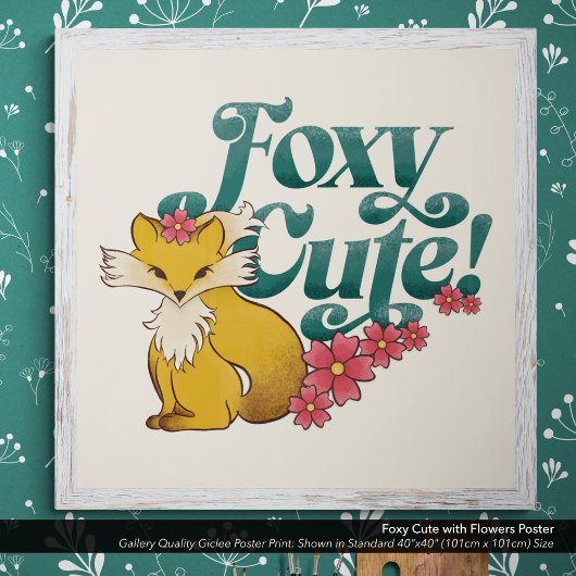 花が咲き乱れるかわいいfoxy ポスター