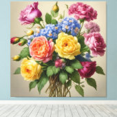 花が咲き乱れる開花 キャンバスプリント (インサイチュ (ウッドフロア))