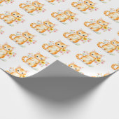 花が咲くかわいいジンジャーネコ ラッピングペーパー (角)