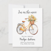 花が咲くかわいいバイク新しい住所 ノートカード (正面)