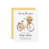 花が咲くかわいいバイク新しい住所 ノートカード (正面/裏面インサイチュ)