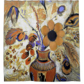 花が咲くエトルリア花器 シャワーカーテン (正面)