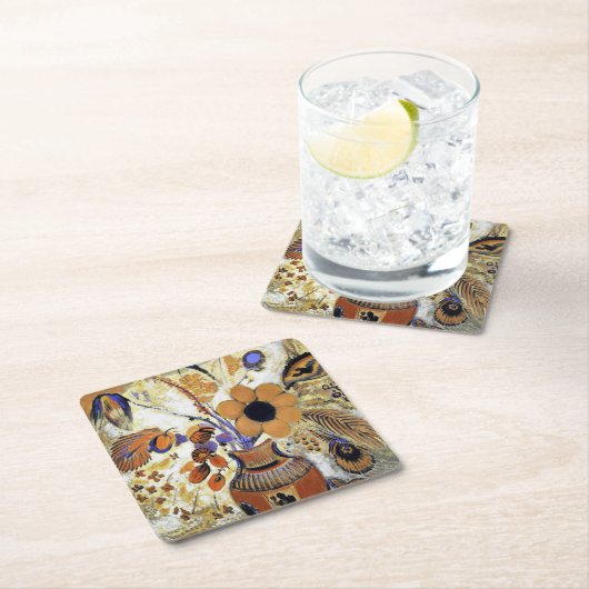 花が咲くエトルリア花器 スクエアペーパーコースター (インサイチュ)