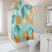 花が咲くオレ葉ンジ。イラストレーション シャワーカーテン (インサイチュ)