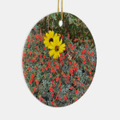 花が咲くカリフォルニア:明るい赤紫色ヒマワリ セラミックオーナメント (右)