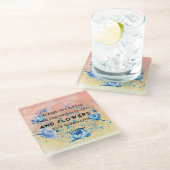 花が咲くガラスのコースター ガラスコースター (アングル)