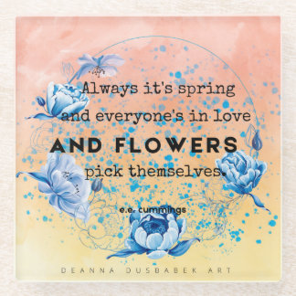 花が咲くガラスのコースター ガラスコースター