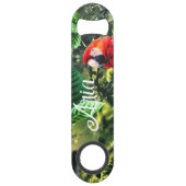 花が咲くジャングルのオウム緋色のマカオ スピード栓抜き (正面)