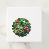 花が咲くジャングルのオウム緋色のマカオ フェイバータグ (インサイチュ)