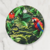 花が咲くジャングルのオウム緋色のマカオ フェイバータグ (裏面)