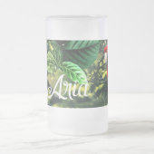 花が咲くジャングルのオウム緋色のマカオ フロストグラスビールジョッキ (中央)