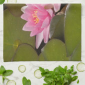 花が咲くスイレンの花 キッチンタオル (折り畳み)