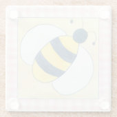 花が咲くハチの三匹 ガラスコースター (裏面)