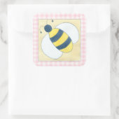 花が咲くハチの三匹 スクエアシール (バッグ)