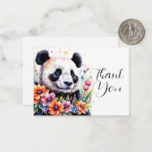 花が咲く中のパンドラ(PANDAS)ありがとう ノートカード (正面/裏面インサイチュ)