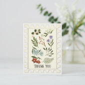 花が咲く冬の植物ありがとうハガキ ポストカード (スタンド正面)