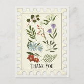 花が咲く冬の植物ありがとうハガキ ポストカード (正面)