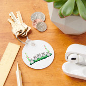 花が咲く可愛らしいネズミ キーホルダー