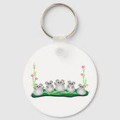 花が咲く可愛らしいネズミ キーホルダー (正面)