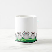 花が咲く可愛らしいネズミ コーヒーマグカップ (中央)