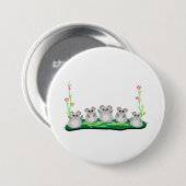 花が咲く可愛らしいネズミ 缶バッジ (正面&裏面)