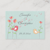 花が咲く場所を結婚舞台に鳥を歌う プレイスカード (裏面)