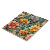 花が咲く夏の庭 タイル (側面)