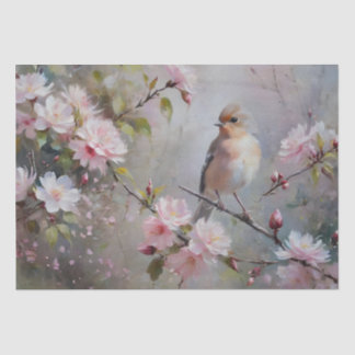 花が咲く小鳥が離れる 薄葉紙