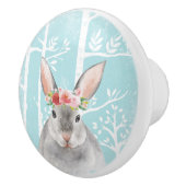 花が咲く幸せな動物 – バニー セラミックノブ (右)