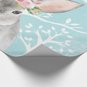 花が咲く幸せな動物 – バニー ラッピングペーパー (コーナー)