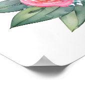 花が咲く庭の水色のフウかわいらしル ポスター (角)