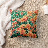 花が咲く庭の秋、背景  クッション (ブランケット)