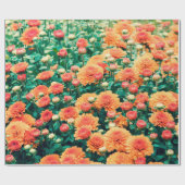 花が咲く庭の秋、背景  ラッピングペーパー (フラット)