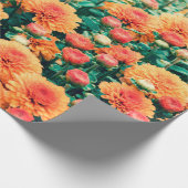 花が咲く庭の秋、背景  ラッピングペーパー (角)