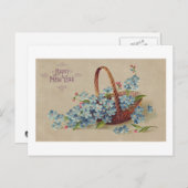 花が咲く新年おめでとう シーズンポストカード (正面/裏面)