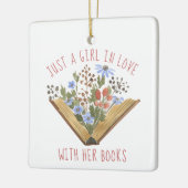 花が咲く本の恋人ブック セラミックオーナメント (左)