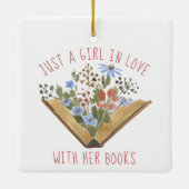 花が咲く本の恋人ブック セラミックオーナメント (裏面)