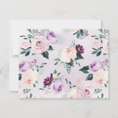 花が咲く植物紫色の文パーソナライズされた具 ノートカード (裏面)