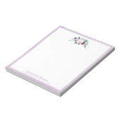 花が咲く植物紫色の文パーソナライズされた具 ノートパッド (回転)