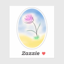 花が咲く様式化されたカメオ シール