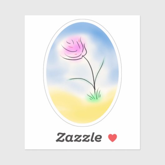 花が咲く様式化されたカメオ シール (シート)