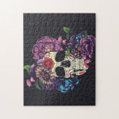 花が咲く死んだスカルの日 ジグソーパズル (縦)