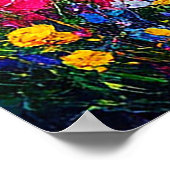 花が咲く田園風景 ポスター (角)