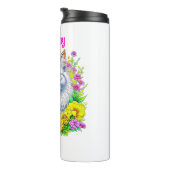 花が咲く白いペルシャパーソナライズされた猫 タンブラー (回転右)