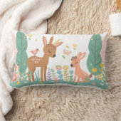 花が咲く眠い子豚 ランバークッション (ブランケット)