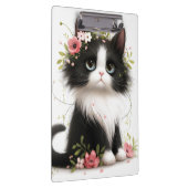 花が咲く素敵なタキシードの子猫 クリップボード (右)
